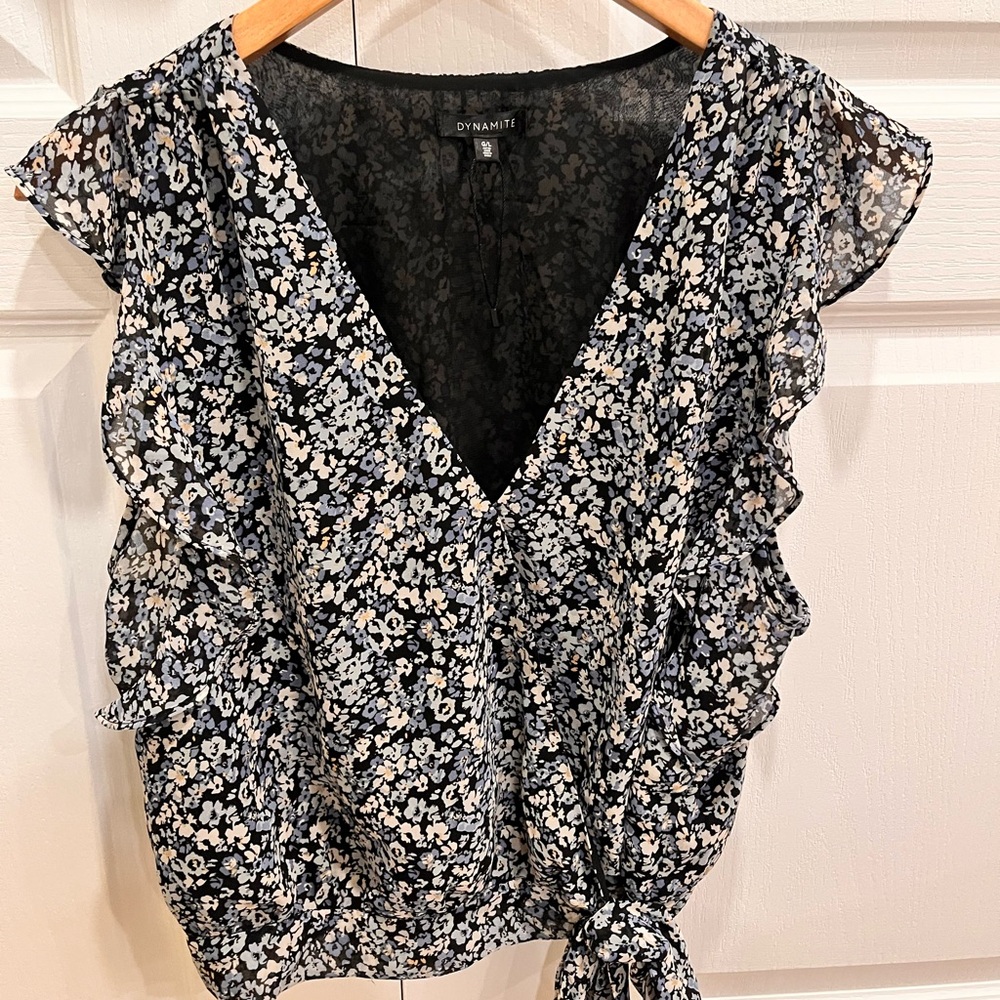 Dynamite Blue Floral Women's Top